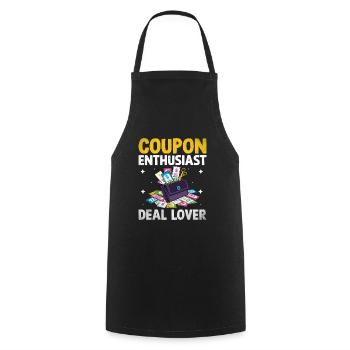 coupon enthousiaste offre amant couponer shopper économiser - Tablier de cuisine - noir - Devant - AI Model Male 185 dark (185cm)