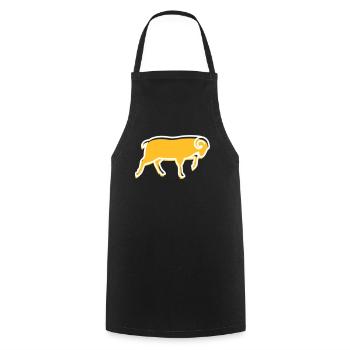 Ein Running Ram - Kochschürze - Schwarz - Vorne - AI Model Male 185 dark (185cm)