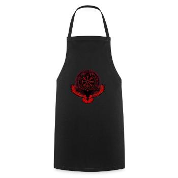 Aigle avec symbole Vegvisir - Tablier de cuisine - noir - Devant - AI Model Male 185 dark (185cm)