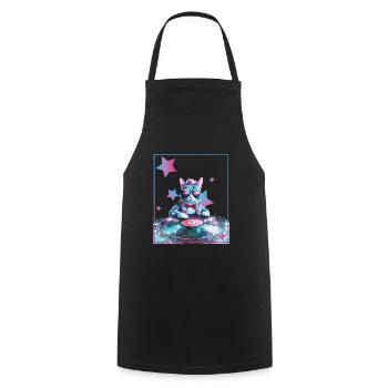 DJ Mix, Ai Cat - Cooking Apron - black - Front - AI Model Male 185 dark (185cm)