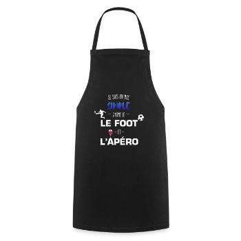 mec simple foot et apéro - humour - football - Tablier de cuisine - noir - Devant - AI Model Male 185 dark (185cm)