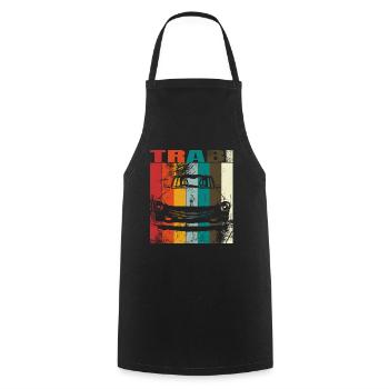 Trabi Voiture Est-Allemande GDR Culte Rétro Vintage - Tablier de cuisine - noir - Devant - AI Model Male 185 dark (185cm)