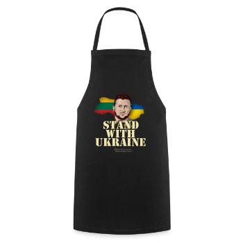 Zelensky T-Shirt Lituanie Solidarité avec l’Ukraine - Tablier de cuisine - noir - Devant - AI Model Male 185 dark (185cm)