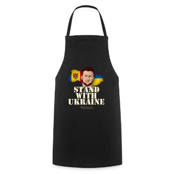 Ukraine Zelenskyi T-Shirt Moldova - Cooking Apron - black - Front - AI Model Male 185 dark (185cm)