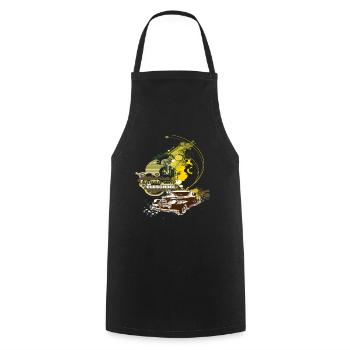 Vieille école - Tablier de cuisine - noir - Devant - AI Model Male 185 dark (185cm)