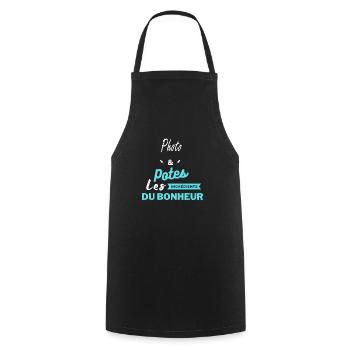 potes les ingrédients du bonheur Photo - Tablier de cuisine - noir - Devant - AI Model Male 185 dark (185cm)