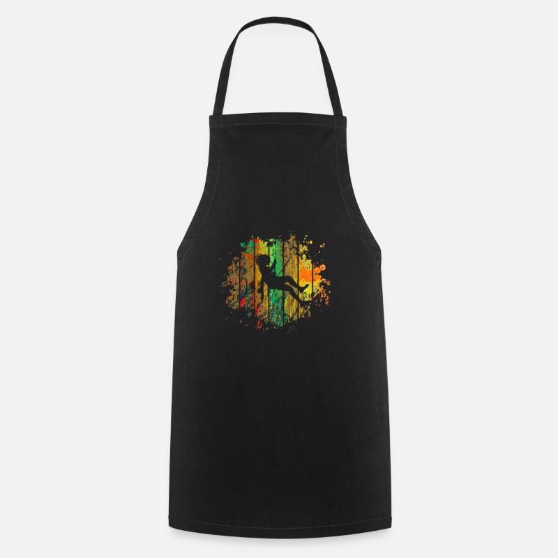 Climber on the mountain with - gift idea - Cooking Apron - black