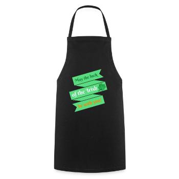 Bannière de la Saint-Patrick Green Happiness Clover - Tablier de cuisine - noir - Devant - AI Model Male 185 dark (185cm)