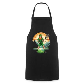 St. Patrick's Day Kleeblatt Lacrosse - Kochschürze - Schwarz - Vorne - AI Model Male 185 dark (185cm)