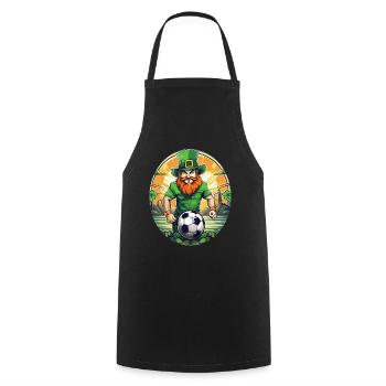 St. Patrick's Day Kleeblatt Fußball - Kochschürze - Schwarz - Vorne - AI Model Male 185 dark (185cm)