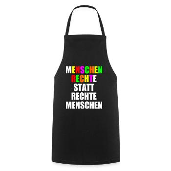 menschenrechte statt rechte menschen - Kochschürze - Schwarz - Vorne - AI Model Male 185 dark (185cm)