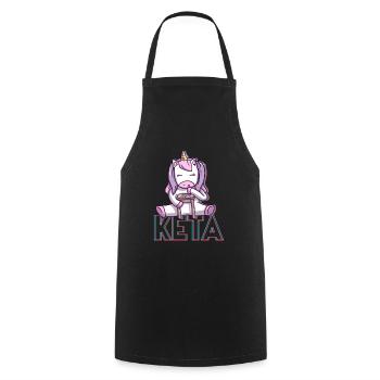Ketamine drug sniffing unicorn Funny techno - Cooking Apron - black - Front - AI Model Male 185 dark (185cm)
