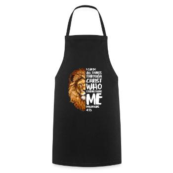 Je peux faire des choses Christian Lion Citation - Tablier de cuisine - noir - Devant - AI Model Male 185 dark (185cm)