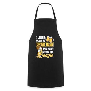 Boire de la bière - Tablier de cuisine - noir - Devant - AI Model Male 185 dark (185cm)