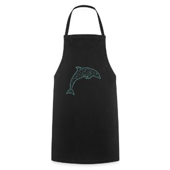 Delfin - Kochschürze - Schwarz - Vorne - AI Model Male 185 dark (185cm)