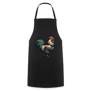 Rustic Rooster Charm - Cooking Apron - black - Front - AI Model Male 185 dark (185cm)