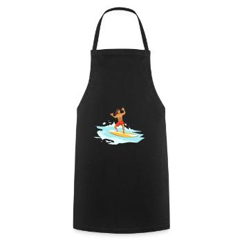 Surfen Surfing - Kochschürze - Schwarz - Vorne - AI Model Male 185 dark (185cm)