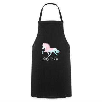 Cheval islandais - Tablier de cuisine - noir - Devant - AI Model Male 185 dark (185cm)