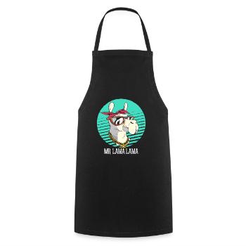 Llama - Cooking Apron - black - Front - AI Model Male 185 dark (185cm)
