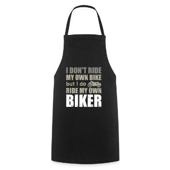 I drive my own motorcycle motorcyclist girl - Cooking Apron - black - Front - AI Model Male 185 dark (185cm)