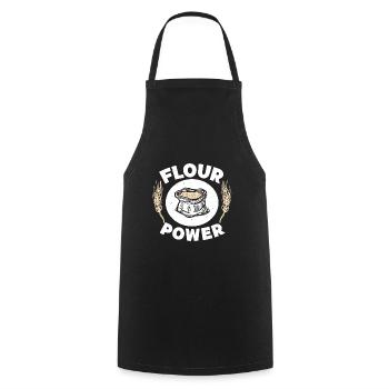Flour power baker cupcakes - Cooking Apron - black - Front - AI Model Male 185 dark (185cm)