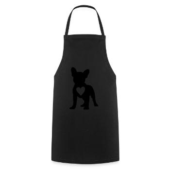 Amour Frenchie Dogs Heart French Bulldog Hu - Tablier de cuisine - noir - Devant - AI Model Male 185 dark (185cm)