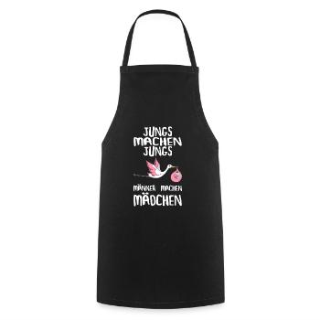Jungs machen Jungs Männer machen Mädchen Werdender - Kochschürze - Schwarz - Vorne - AI Model Male 185 dark (185cm)