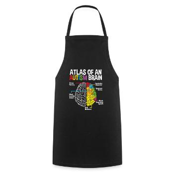 À Autism Brain - Tablier de cuisine - noir - Devant - AI Model Male 185 dark (185cm)