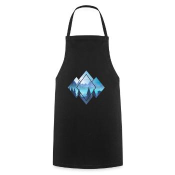 Hiking, Nature, Outdoor, Forest, Camping, - Cooking Apron - black - Front - AI Model Male 185 dark (185cm)