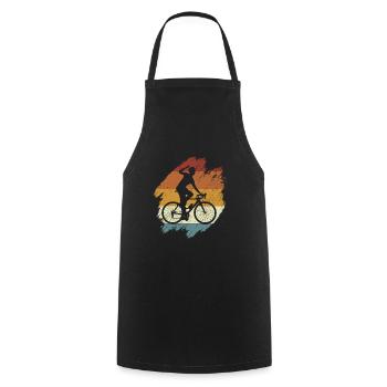 Cycliste rétro, Vélo de course - Tablier de cuisine - noir - Devant - AI Model Male 185 dark (185cm)