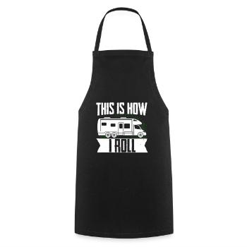 Motorhome RV Camping Camper This - Cooking Apron - black - Front - AI Model Male 185 dark (185cm)