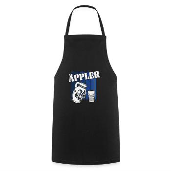 Hessischer Äppler, Apfelwein - Kochschürze - Schwarz - Vorne - AI Model Male 185 dark (185cm)