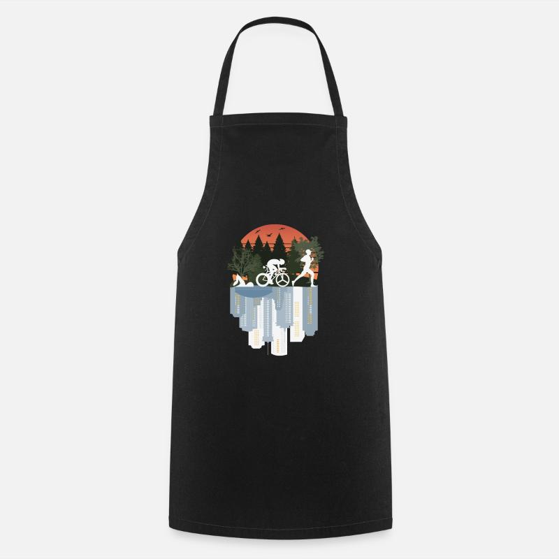 Triathlon, nature merveilleuse - Tablier de cuisine - noir