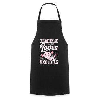 Just A Girl Who Loves Axolotls - Cooking Apron - black - Front - AI Model Male 185 dark (185cm)