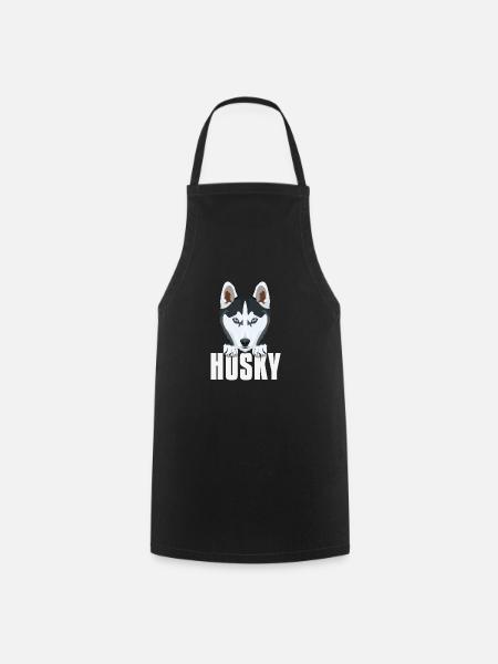 Lächelnder Husky - Kochschürze - Schwarz