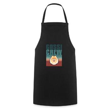 Gassi Crew, Zwergspitz - Kochschürze - Schwarz - Vorne - AI Model Male 185 dark (185cm)