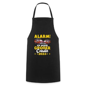 Alarm Ich Werde Großer Cousin 2023 Familie Schwang - Kochschürze - Schwarz - Vorne - AI Model Male 185 dark (185cm)
