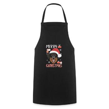 Hovawart Noël - Tablier de cuisine - noir - Devant - AI Model Male 185 dark (185cm)