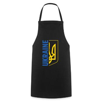 Ukraine Flag Symbol - Cooking Apron - black - Front - AI Model Male 185 dark (185cm)