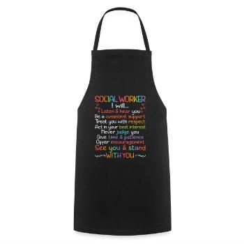 School Social Work Month Crayon - Kochschürze - Schwarz - Vorne - AI Model Male 185 dark (185cm)