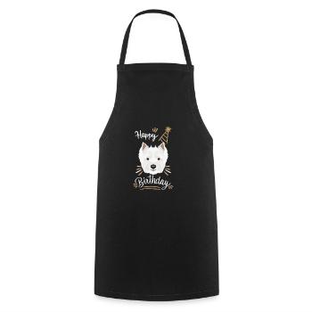 Birthday Gift West Highland Terrier - Cooking Apron - black - Front - AI Model Male 185 dark (185cm)