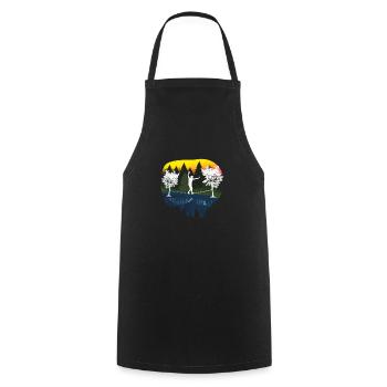 Slackline, Balance Sport - Cooking Apron - black - Front - AI Model Male 185 dark (185cm)