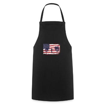 American Flag Slackline - Cooking Apron - black - Front - AI Model Male 185 dark (185cm)