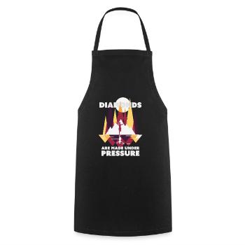 Marathon, Trail Running Diamonds - Cooking Apron - black - Front - AI Model Male 185 dark (185cm)