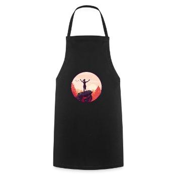 Marathon, coureur de trail running - Tablier de cuisine - noir - Devant - AI Model Male 185 dark (185cm)
