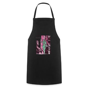 Asian City Marathon, Trail Running - Cooking Apron - black - Front - AI Model Male 185 dark (185cm)