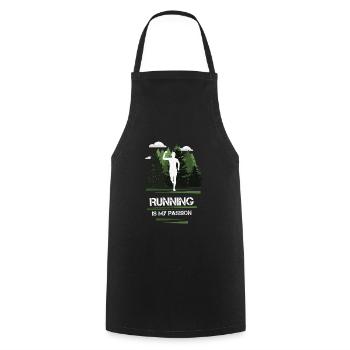 Marathon, Trailrunning Passion - Cooking Apron - black - Front - AI Model Male 185 dark (185cm)