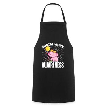 School Social Work Month Elephant - Cooking Apron - black - Front - AI Model Male 185 dark (185cm)