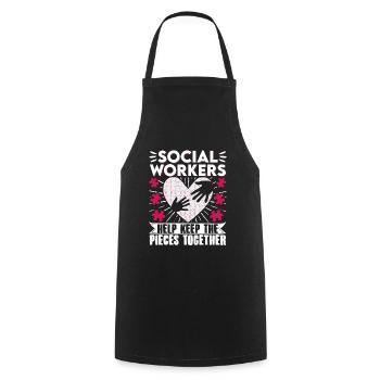 School Social Worker Month Heart - Cooking Apron - black - Front - AI Model Male 185 dark (185cm)