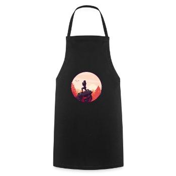 HIIT Fitness Frau - Kochschürze - Schwarz - Vorne - AI Model Male 185 dark (185cm)